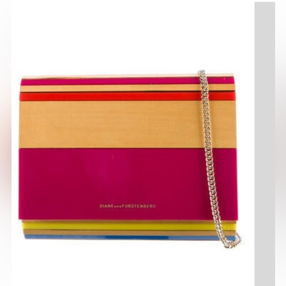 Diane Von Furstenberg DVF Multi Colored  Twilight Resin Crossbody Clutch…